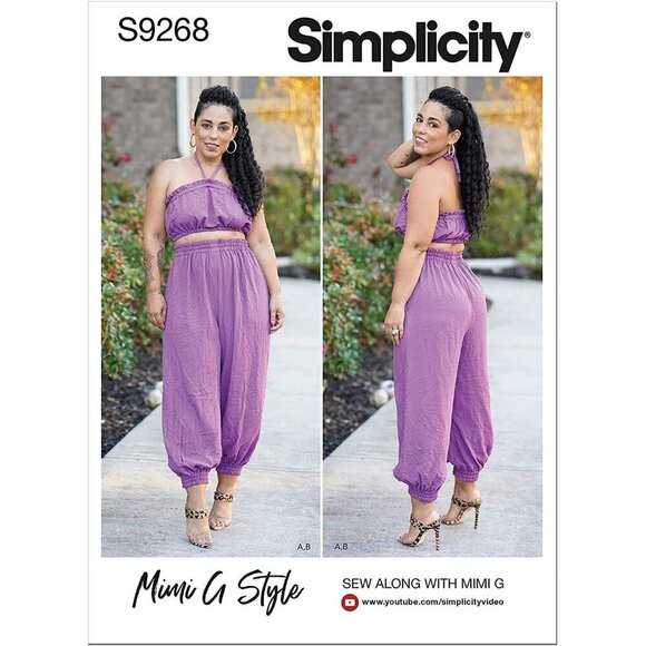 Simplicity Sewing Pattern R11379 Misses Bra Top Wide Leg Pants Mimi G Size 16-24 - Picture 1 of 3